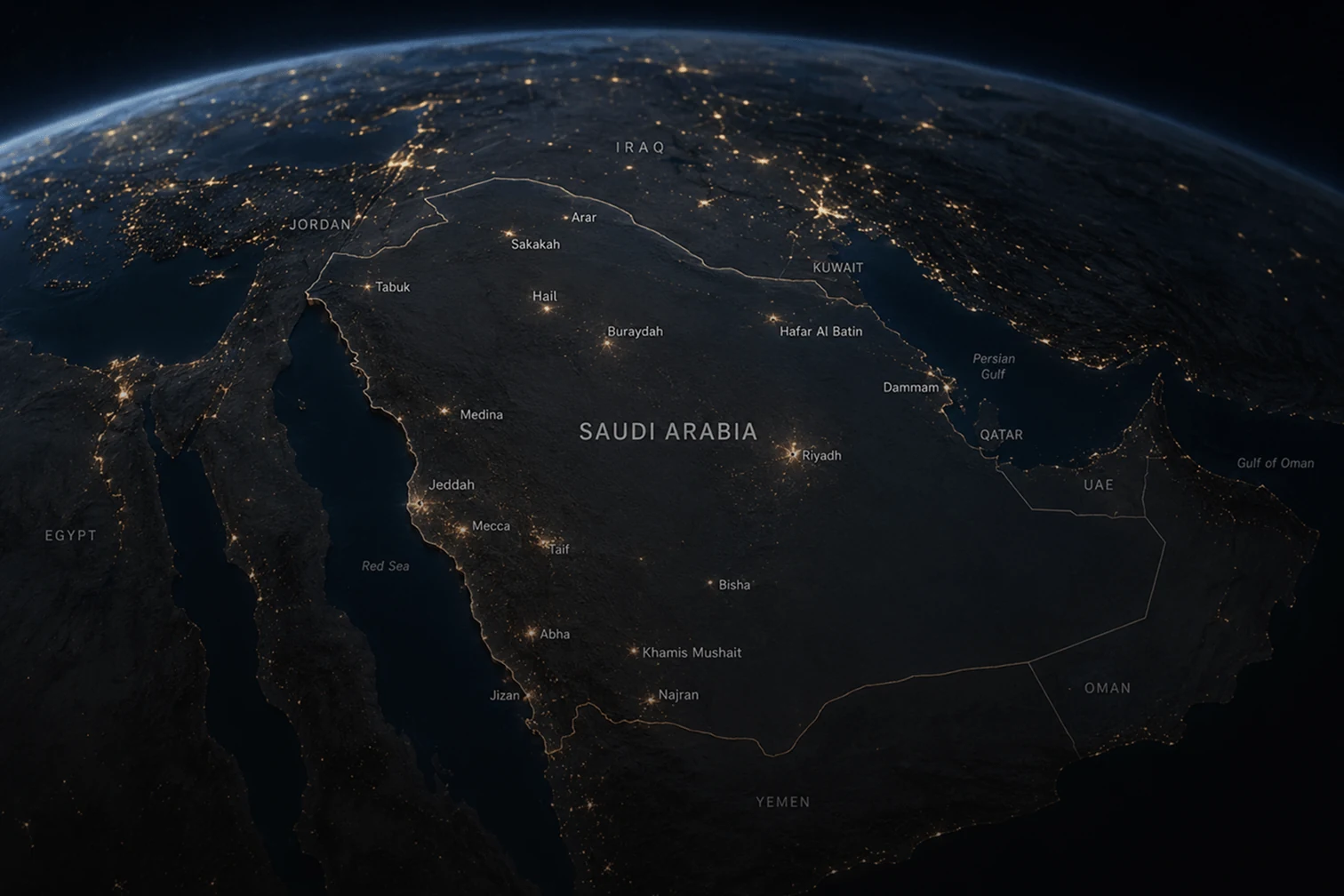 Map of RAS Real Estate presence across Saudi Arabia